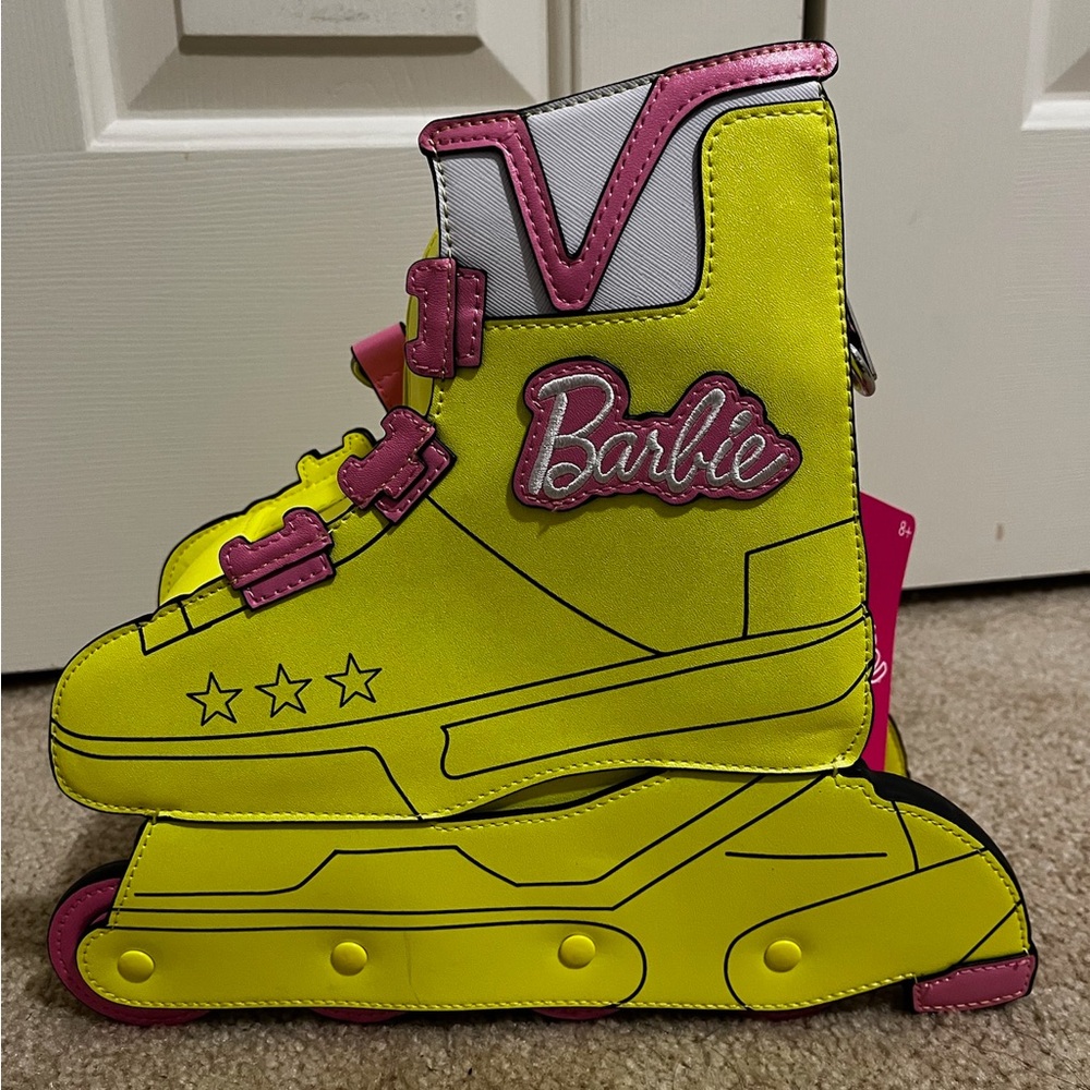 Loungefly 65TH Anniversary Barbie Neon Yellow Pink Skate Bag AMC Mattel NWT